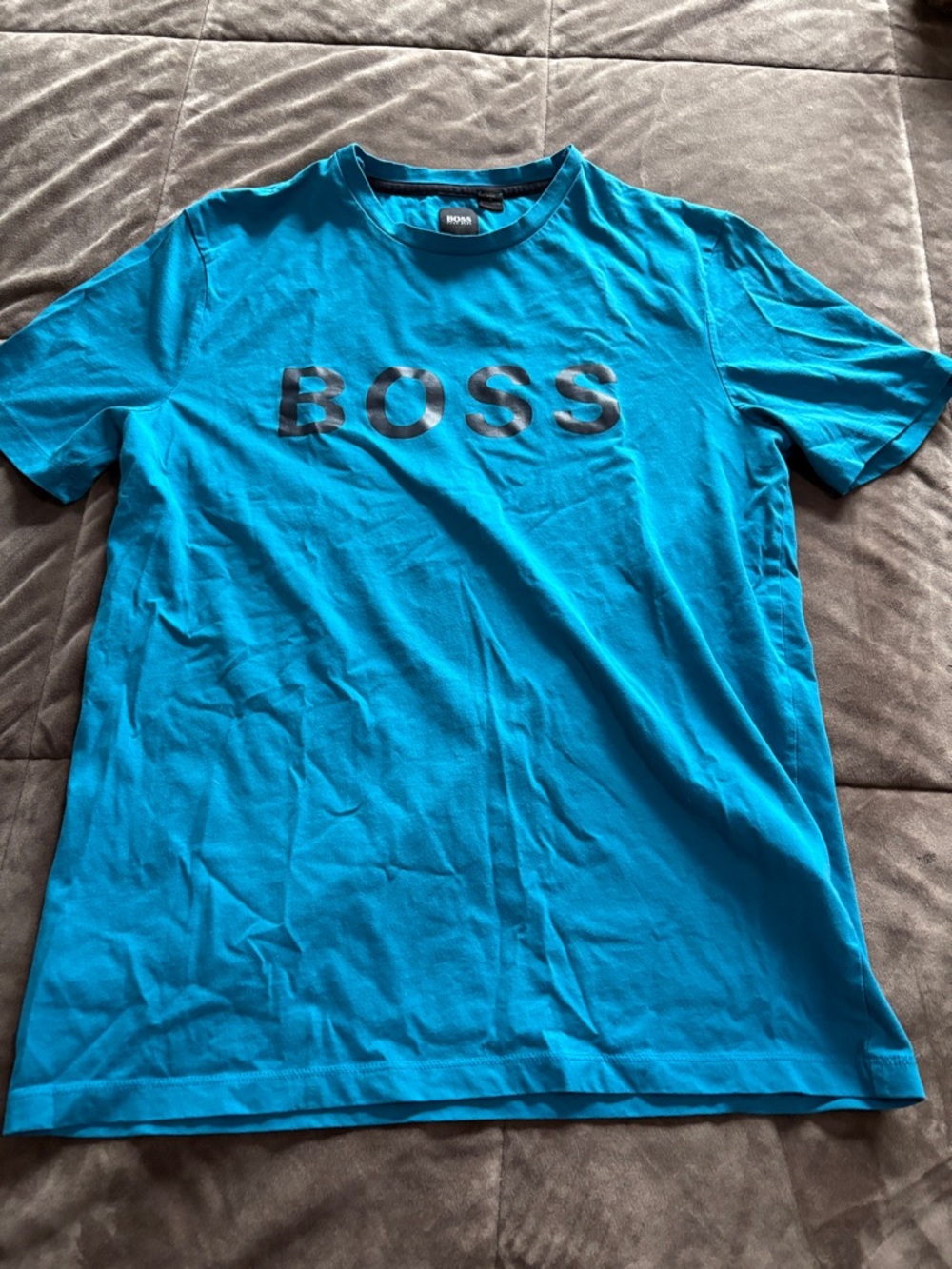 BOSS Men's Teal Short-Sleeve Logo T-Shirt
